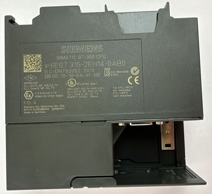 SIEMENS 1P 6ES7 315-2EH14-0AB0 SIMATIC S7-300 CPU 315-2 PN/DP 24VDC