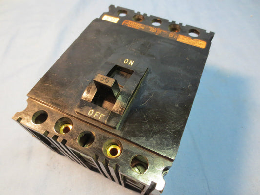 SQUARE D FAP34030 30A 3-POLE CIRCUIT BREAKER TYPE FAL - NO LABEL
