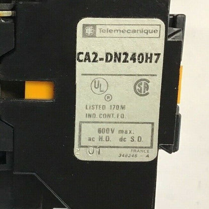 TELEMECANIQUE CA2-DN240B H7 CONTROL RELAY 600V W/LX7-D12