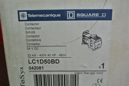 TELEMECANIQUE LC1D50BD - CONTACTOR - 22 kW-400V - 40HP-460V NEW SURPLUS