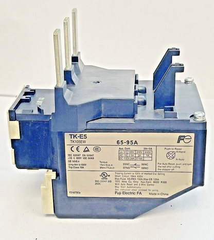 FUJI ELECTRIC TK-E5  THERMAL OVERLOAD RELAY TK105EW  65-95A