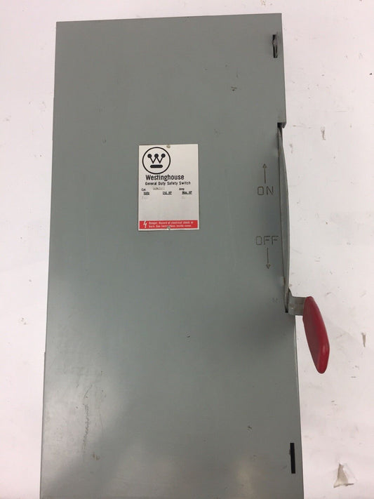 WESTINGHOUSE GUN323 SAFETY SWITCH 240 VOLT AC 100 AMP TYPE 1 ENCLOSURE INDOOR