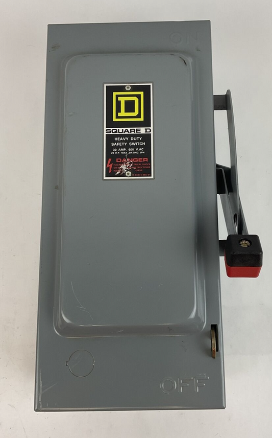 SQUARE D HU361 SAFETY SWITCH NON-FUSIBLE SER.ER  30A 600V