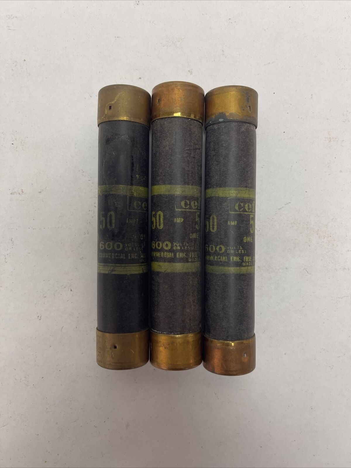 CEFCO OT50/600 ONE TIME FUSE 600V 50AMP (LOT OF 3)