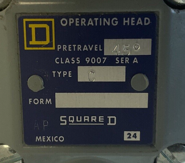 SQUARE D 9007C62C LIMIT SWITCH SER.A TYPE 6