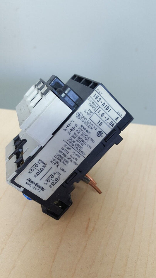 Allen Bradley 193-A1D1 Ser. A 1 - 2.9 Amp Overload Relay