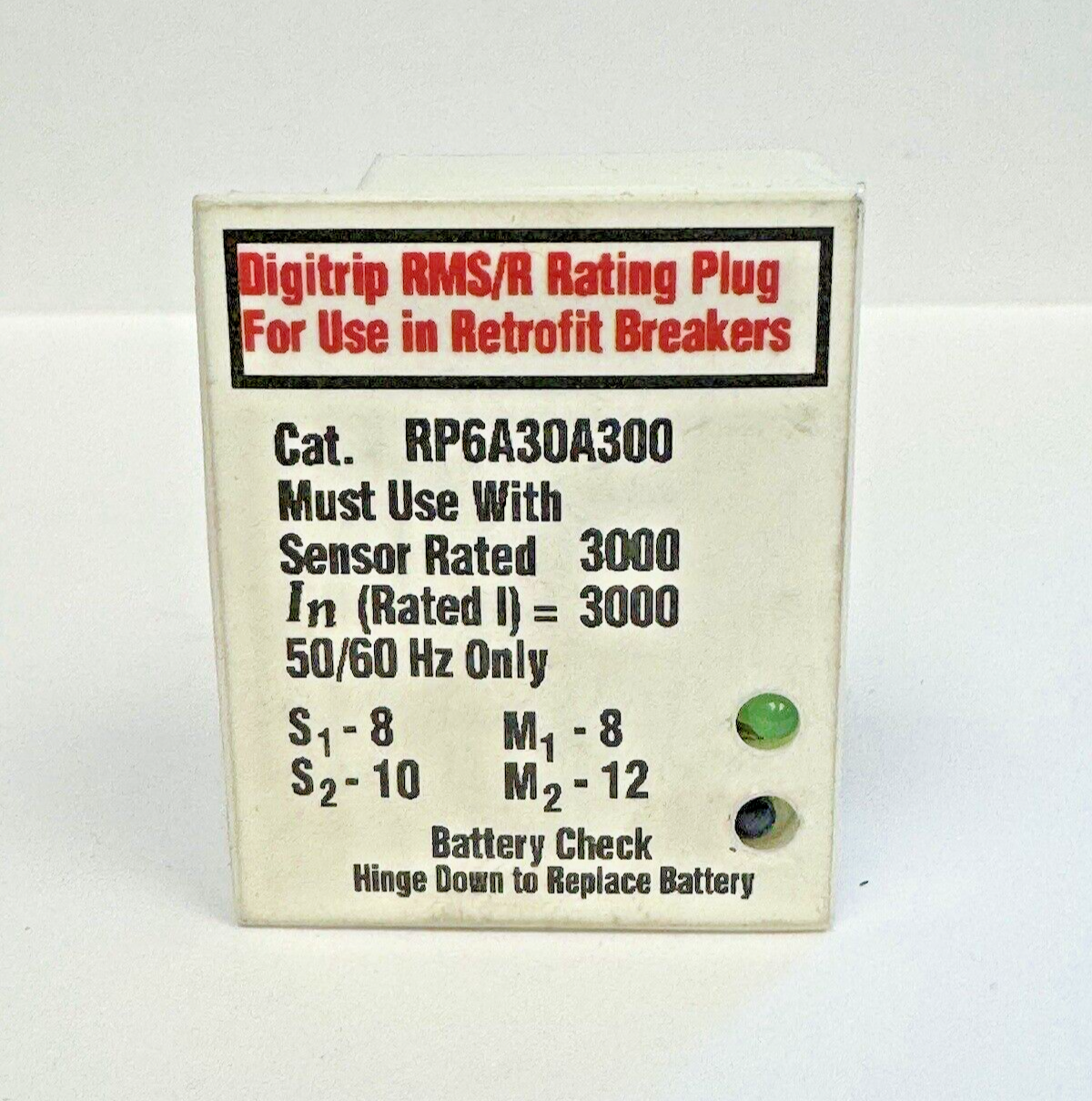 CUTLER-HAMMER - RP6A30A300 - RATING PLUG - DIGITRIP RMS/R FOR RETROFIT - 300 AMP