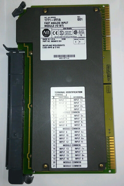 ALLEN BRADLEY 1771-IFF/A FAST ANALOG INPUT MODULE (12 BIT) REV. G01