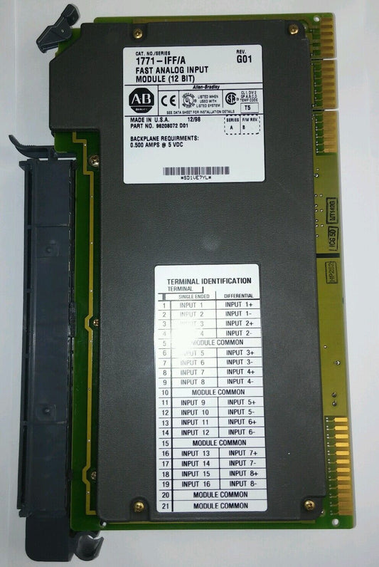 ALLEN BRADLEY 1771-IFF/A FAST ANALOG INPUT MODULE (12 BIT) REV. G01