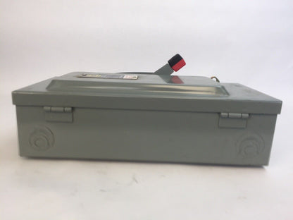 SQUARE D H-361 N NON FUSIBLE SAFETY SWITCH SER E1 600V 30A 30HP 3 POLE TYPE 1