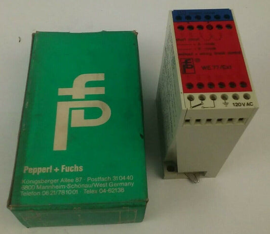 PEPPERL + FUCHS WE77/EX1 SWITCH AMPLIFIER 120VAC R.B. DENISON PROXSWITCH