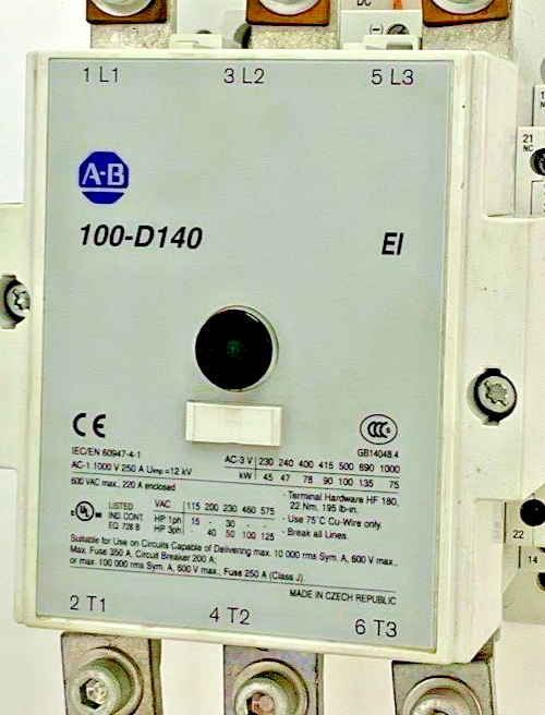 ALLEN BRADLEY 100-D140 CONTACTOR SER.A 16A 690V / 100-DFSV SER.A 24V SURGE SUPP.