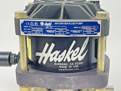 HASKEL-AW-35 -AIR DRIVEN LIQUID PUMP-35:1, 150/10.3 MAX AIR, 5700/393 MAX OUTLET