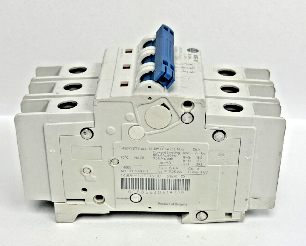 ALLEN-BRADLEY - 1489-M3D300 SER. D - CIRCUIT BREAKER - 3 P, 30 A, 277 V