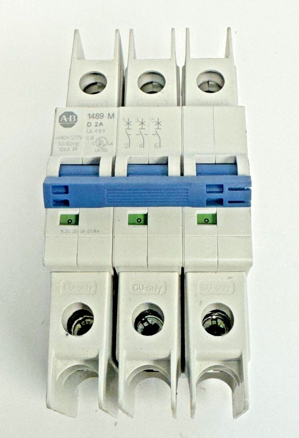 ALLEN-BRADLEY - 1489-M3D020 SER. D - CIRCUIT BREAKER - 3 P, 2 A, 277 V