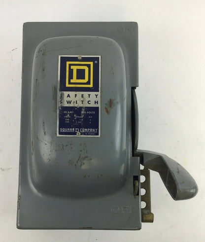 SQUARE D H-221 SAFETY SWITCH SER.A2 30A 240VAC/250VDC 5HP