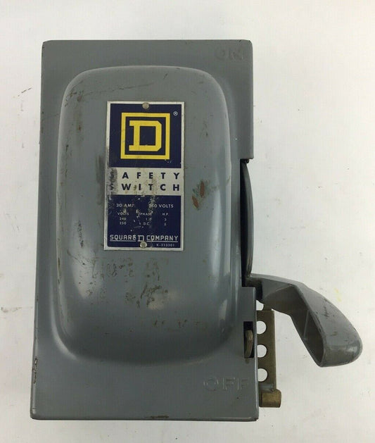 SQUARE D H-221 SAFETY SWITCH SER.A2 30A 240VAC/250VDC 5HP