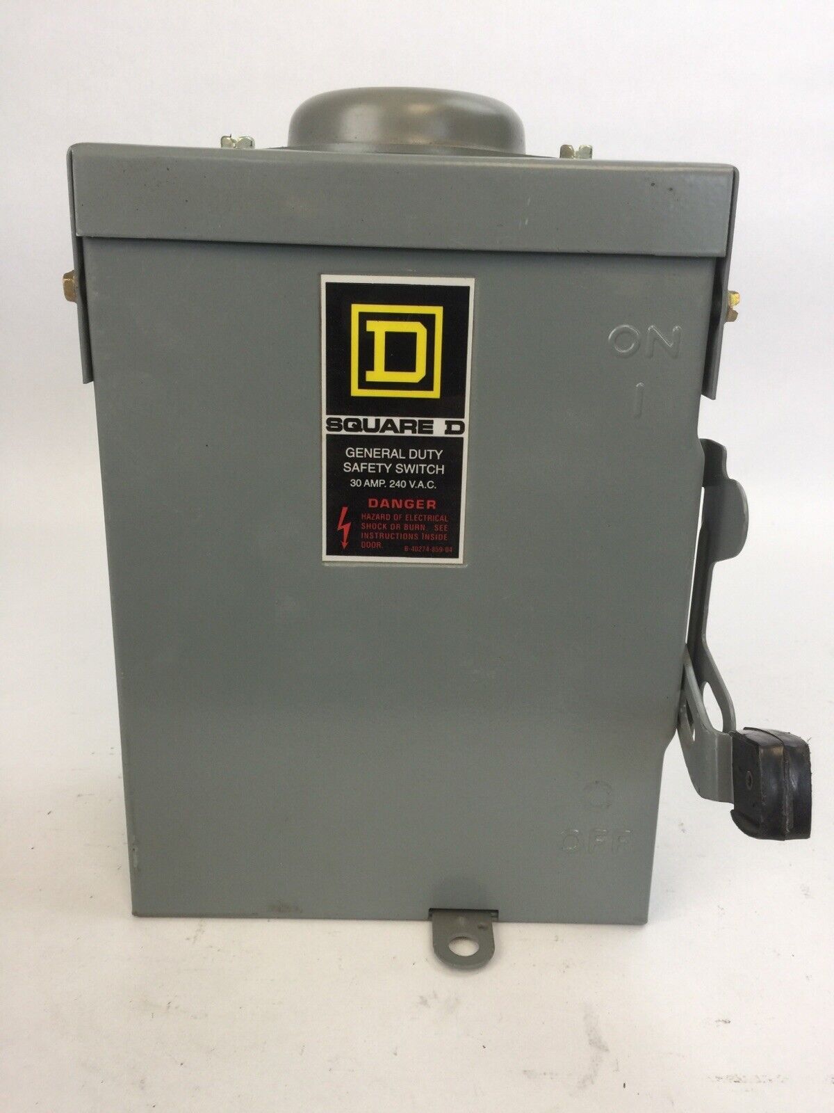 SQUARE D DU221RB FUSIBLE SAFETY SWITCH SER E2 30A 240VAC 3HP TYPE 3R RAINPROOF