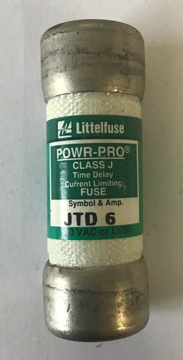 LITTLEFUSE JTD 6 POWR-PRO TIME DELAY FUSE 6A 600VAC CLASS J ***LOTOF4***