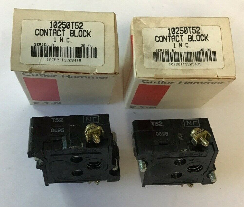 CUTLER-HAMMER 10250T52 CONTACT BLOCK 1N.C. ***LOTOF2***