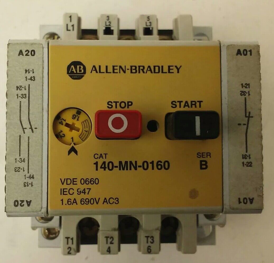 ALLEN BRADLEY 140-MN-0160, MANUEL MOTOR STARTER/ CIRCUIT BREAKER, 3PH, 600V,1.6A