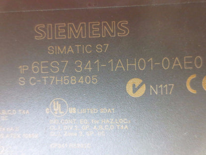 SIEMENS 1P 6ES7 341-1AH01-0AE0 SIMATIC S7 COMMUNICATIONS MODULE / PROCESSOR