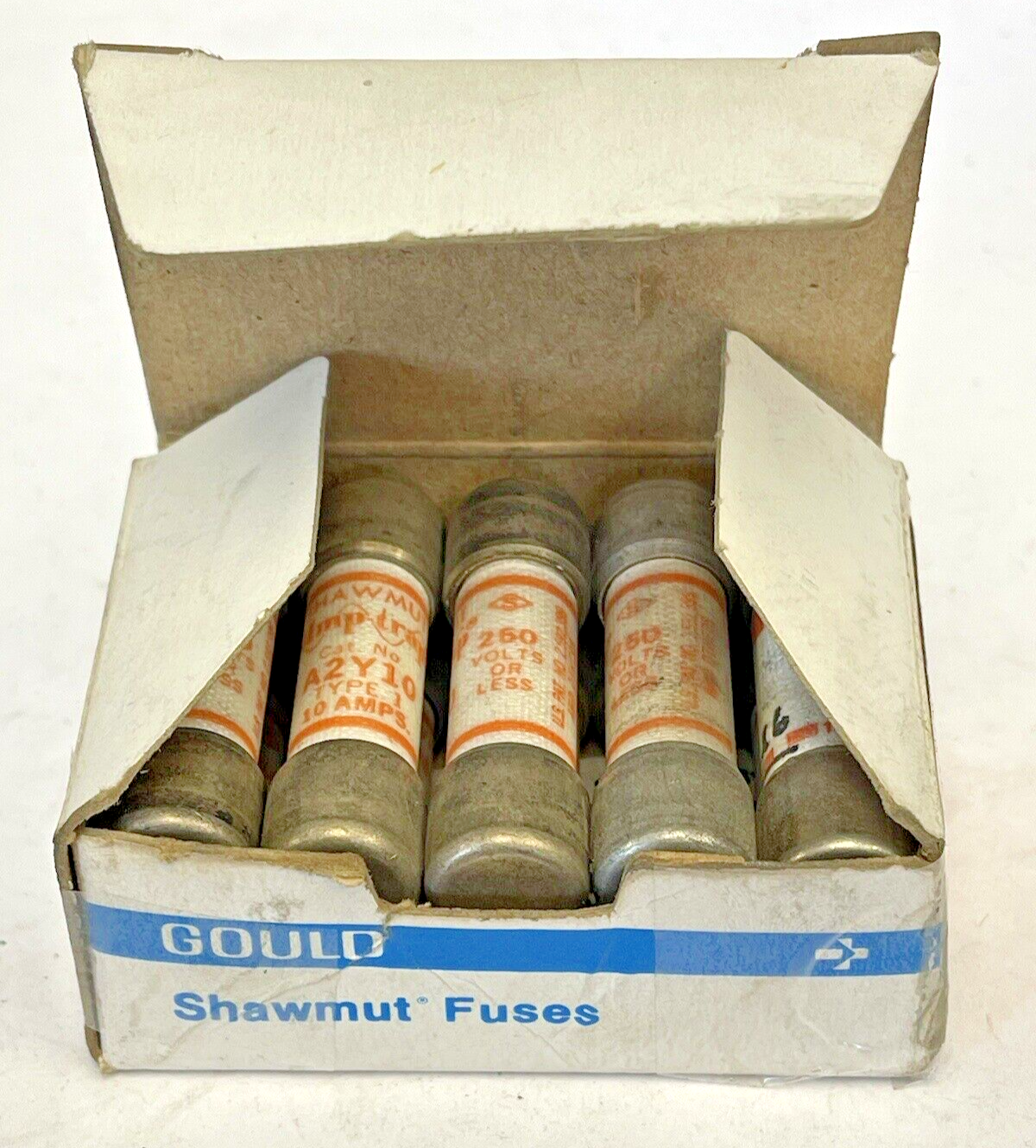 GOULD SHAWMUT - *BOX OF 10* - A2Y10 - 10 AMP, 250 VAC- TYPE 1 AMP TRAP FUSES