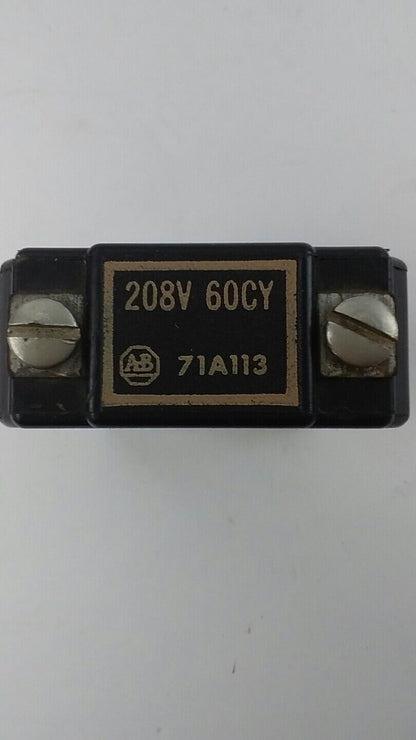 ALLEN BRADLEY 71A113 COIL 208V 60CY
