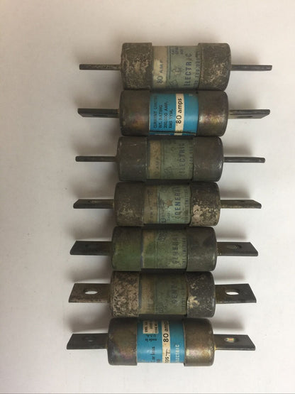 GE GF8B80 CLF FUSE CLASS J 80AMP 600VAC (LOT OF 7)