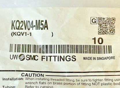 SMC KQ2V04-M5A FITTINGS ***BAG OF 10***