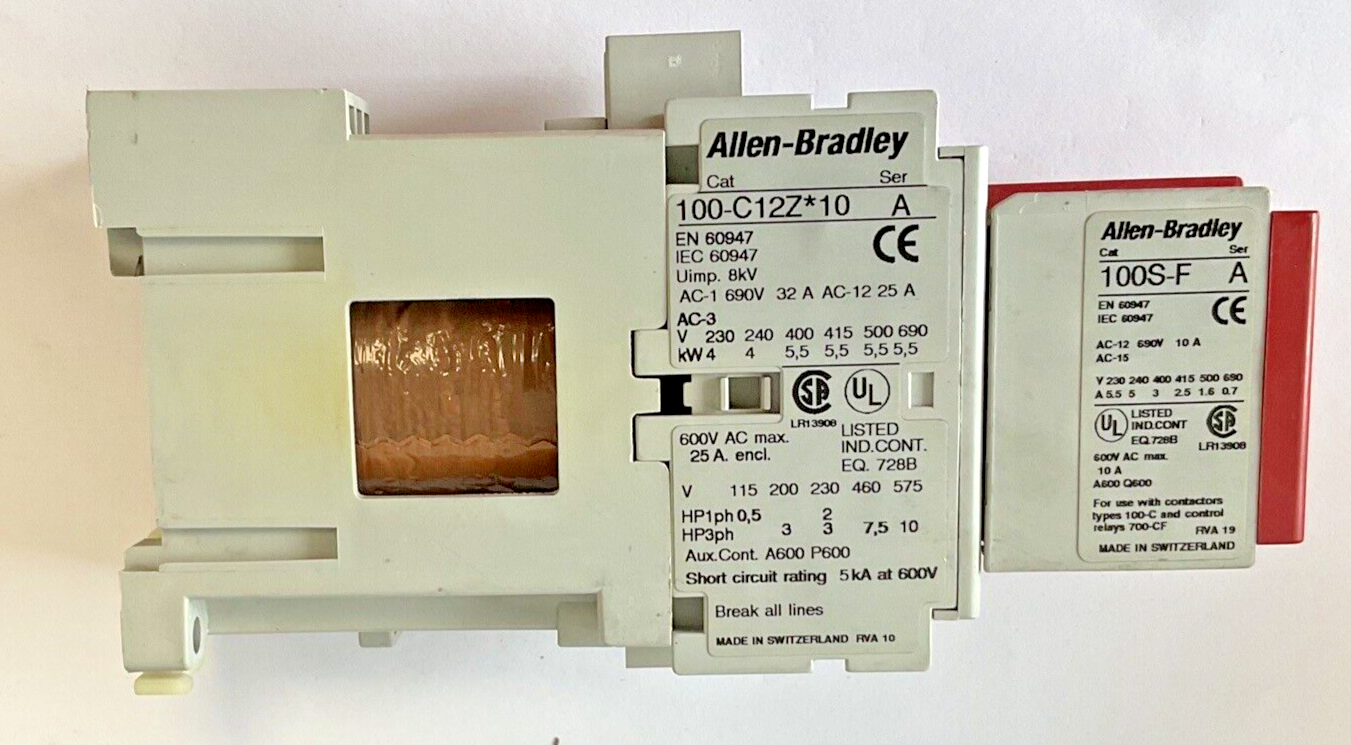 ALLEN BRADLEY 100S-C12DJ14C SAFETY CONTACTOR SER.A 24VDC