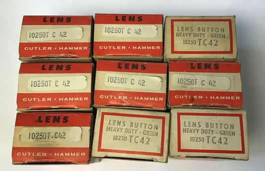 CUTLER HAMMER 10250TC42 LENS BUTTON HEAVY DUTY GREEN*** LOT OF 9***