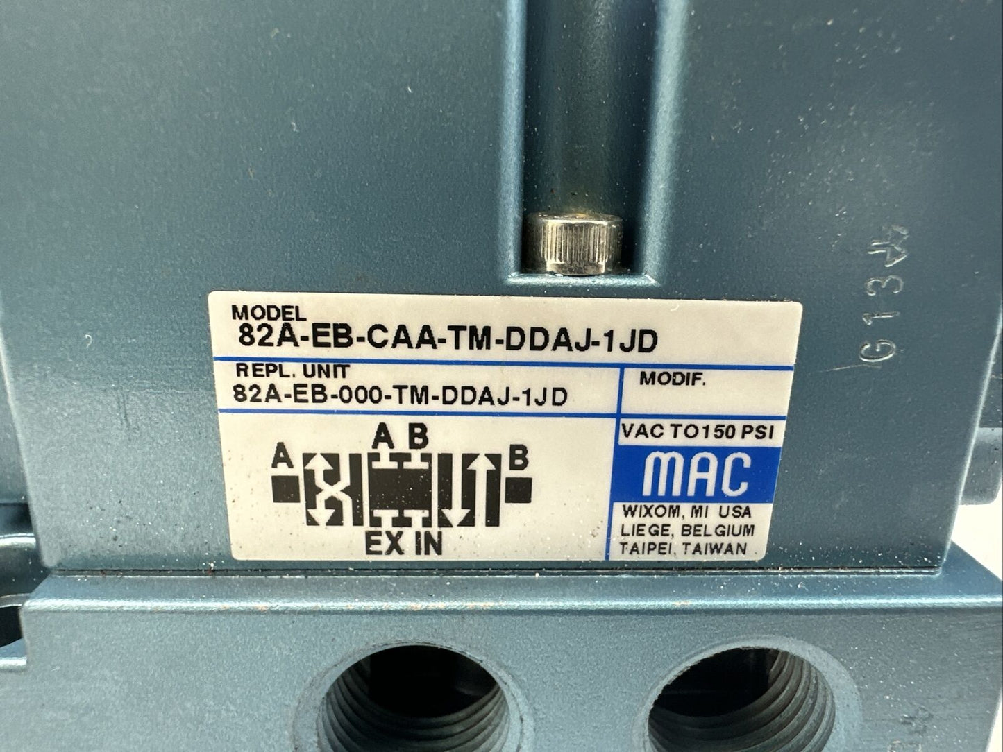 MAC 82A-EB-CAA-TM-DDAJ-1JD SOLENOID VALVE 150PSI TM-DDAJ-1JD 24VDC 5.4W