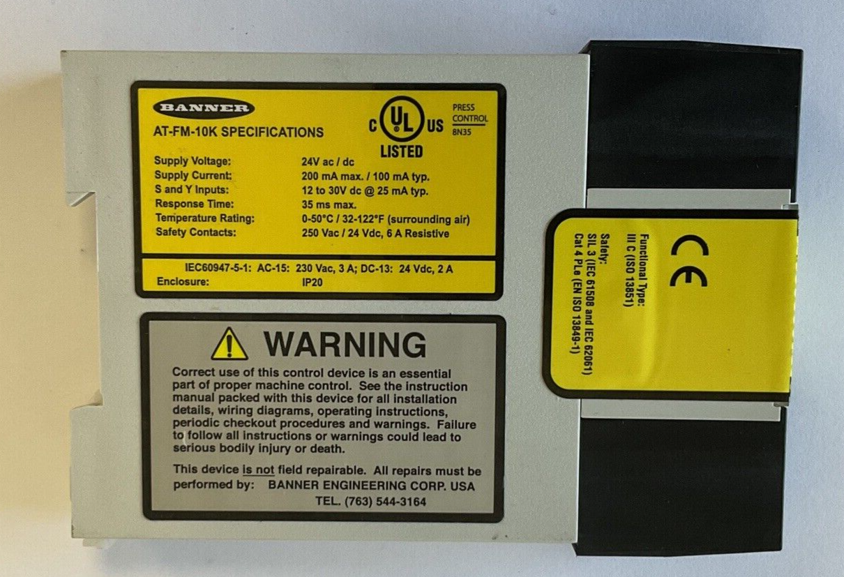 BANNER AT-FM-10K SAFETY RELAY 24VAC/VDC 200MA