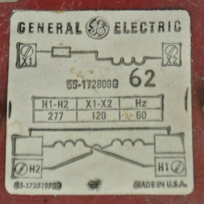 GENERAL ELECTRIC 55-172809G62 TRANSFORMER / 277V PRIMARY / 120V SEC