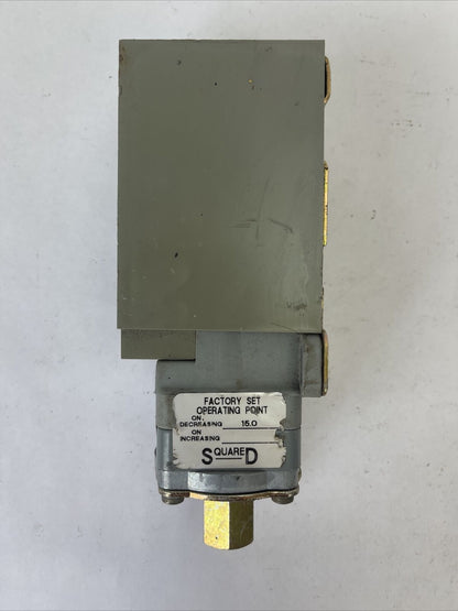 SQUARE D 9012 GNG-3 PRESSURE SWITCH RNG 1-40PSIG MAX 100PSIG