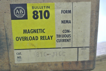 ALLEN-BRADLEY 810-J10C MAGNETIC OVERLOAD RELAY - 40A CONT. - 600V - NEW SURPLUS
