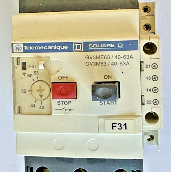 TELEMECANIQUE SQUARE D GV3ME63 40-63A W/ GV3A01