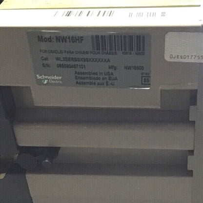 SQUARE D WL3EERSSX9SXXXXXXA MASTERPACT CIRCUIT BREAKER 1600A NW 16 HF 600VAC