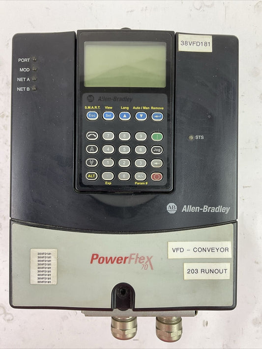 ALLEN BRADLEY 20AD2P1A0AYNANNN SER A FW 2.006 AC DRIVE 20-HIM-A3 SER C FW V6.001