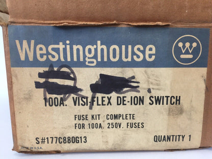 WESTINGHOUSE 177C880G13 100A VISI-FLEX DE-ION SWITCH FUSE KIT 250V FUSES