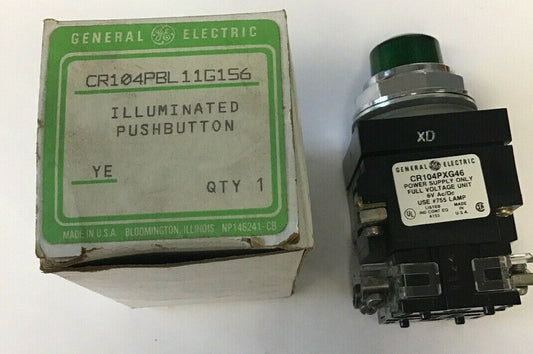 GENERAL ELECTRIC CR104PBL11G156 ILLUMINATED PUSHBUTTON GREEN