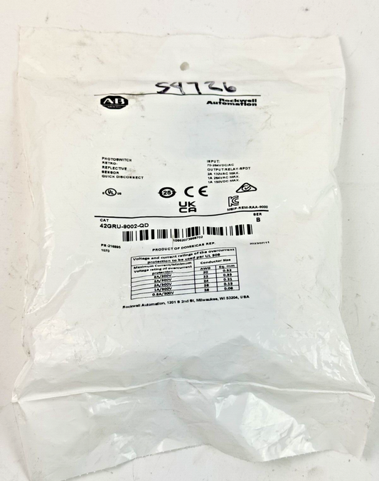 ALLEN-BRADLEY - 42GRU-9002-QD SER. B - PHOTOSWITCH RETRO-REFLECTIVE SENSOR