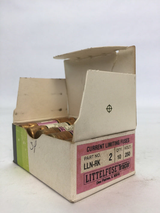 LITTELFUSE LLNRK 2 DUAL ELEMENT TIME-DELAY FUSE 250VAC 2A CLASS RK-1 (BOX OF 10)