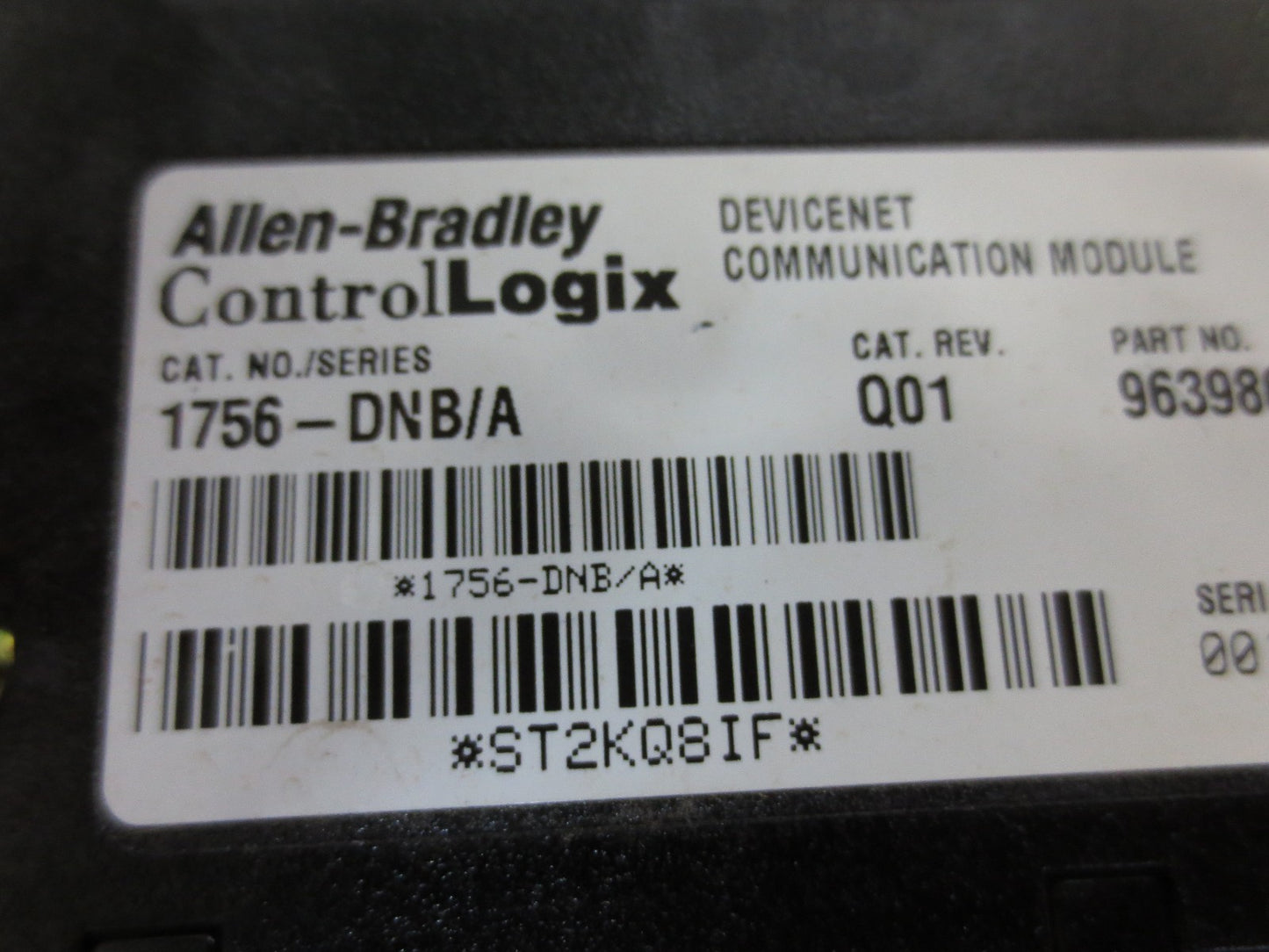 ALLEN-BRADLEY 1756-DNB/A Ser. A CONTROLLOGIX DEVICENET COMMUNICATION MODULE