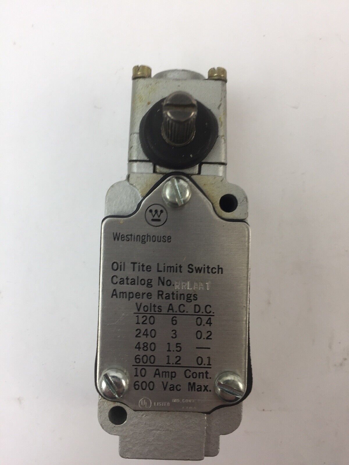 WESTINGHOUSE RRLAA1 OIL TITE LIMIT SWITCH 600VAC 10 AMP