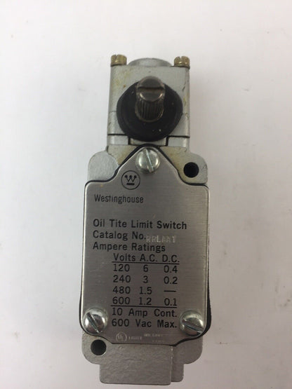 WESTINGHOUSE RRLAA1 OIL TITE LIMIT SWITCH 600VAC 10 AMP