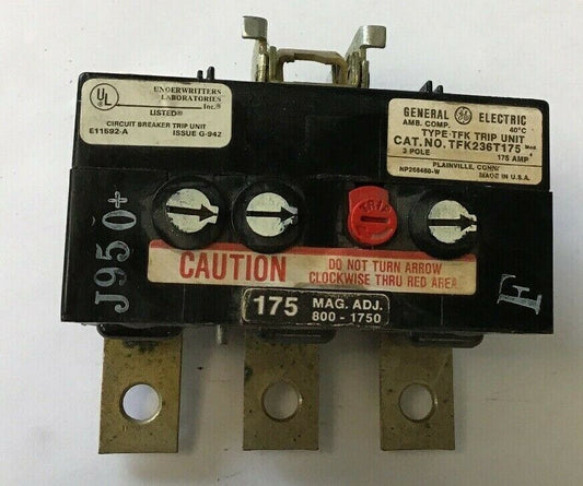 GE TFK236T175 175AMP TYPE TFK 3POLE TRIP UNIT