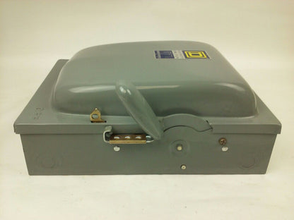 SQ. D HU462EI, SER. A1, H.D. SAFETY SWITCH, 60A, 240/480/600V, 2PH, NON FUSIBILE
