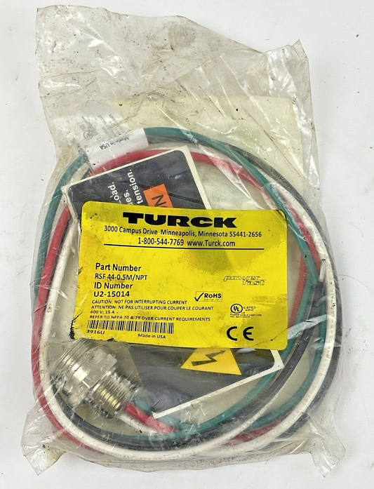 TURCK RSF44-0.5M/NPT PowerFast Cordset Mini 4-Pin Male Flying Lead 0.5M U2-15014